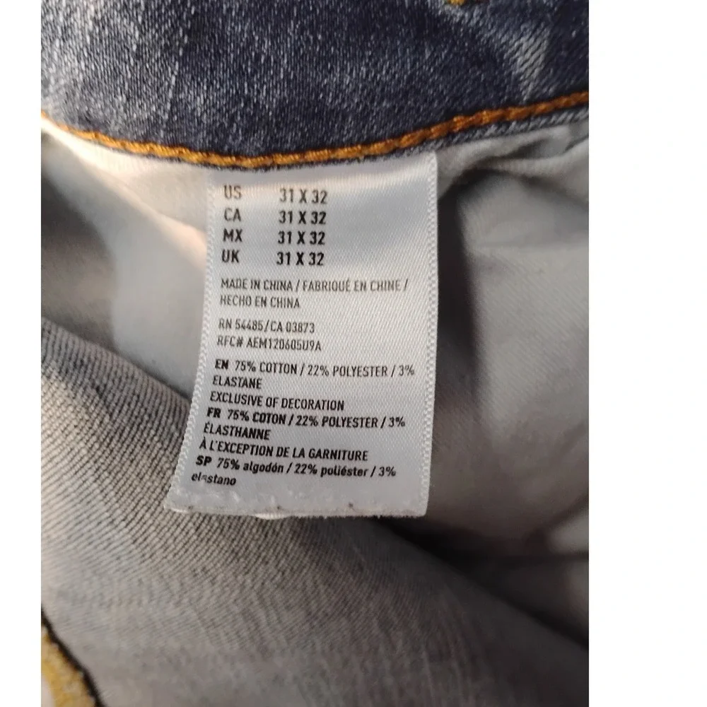 American Eagle Outfitters Slim Straight Light Wash Denim Jeans Mens 31x32 - Picture 4 of 5